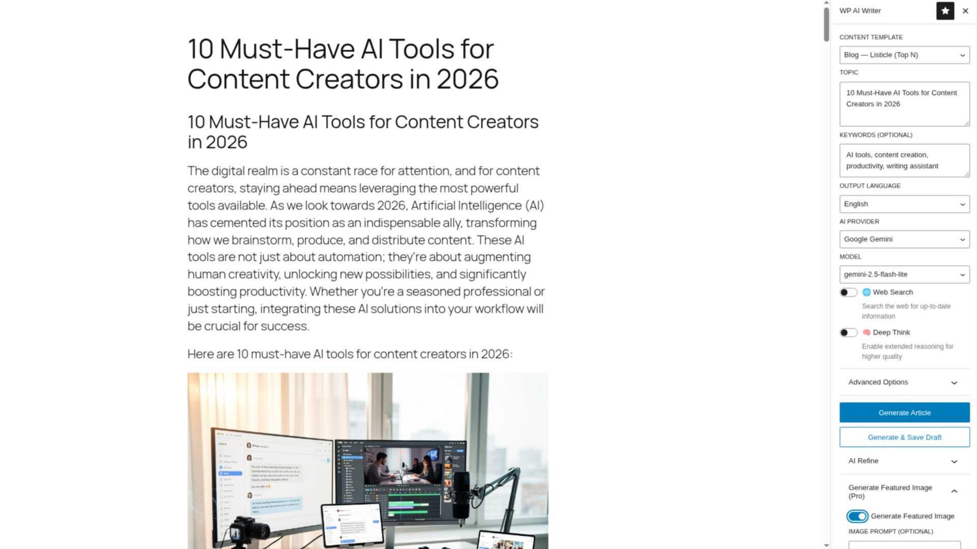 WP AI Writer banner 1